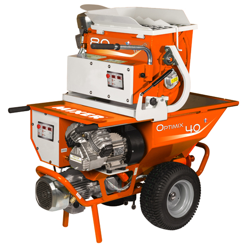 Sistema combinato OPTIMIX 40 + impast. MIXER 80 + lancia intonaco & lancia cappotto  OPTIMIX 40 + malaxeur MIXER 80  + lance mortier & ITE