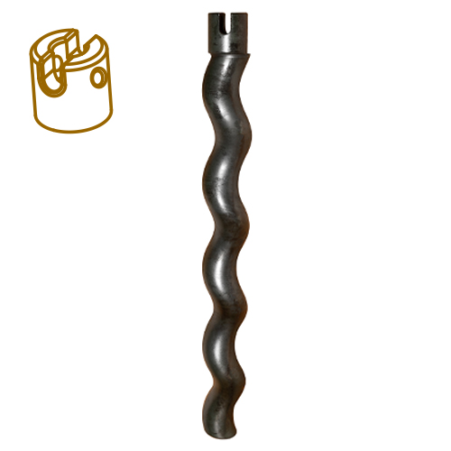 Rotore 2L74 L=740 testa con foro temprato SX  2L74 avec tête trou trempé SX