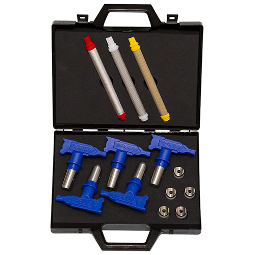 Valigetta con 5 ugelli airless per vernice interna  buses airless peinture intérieure